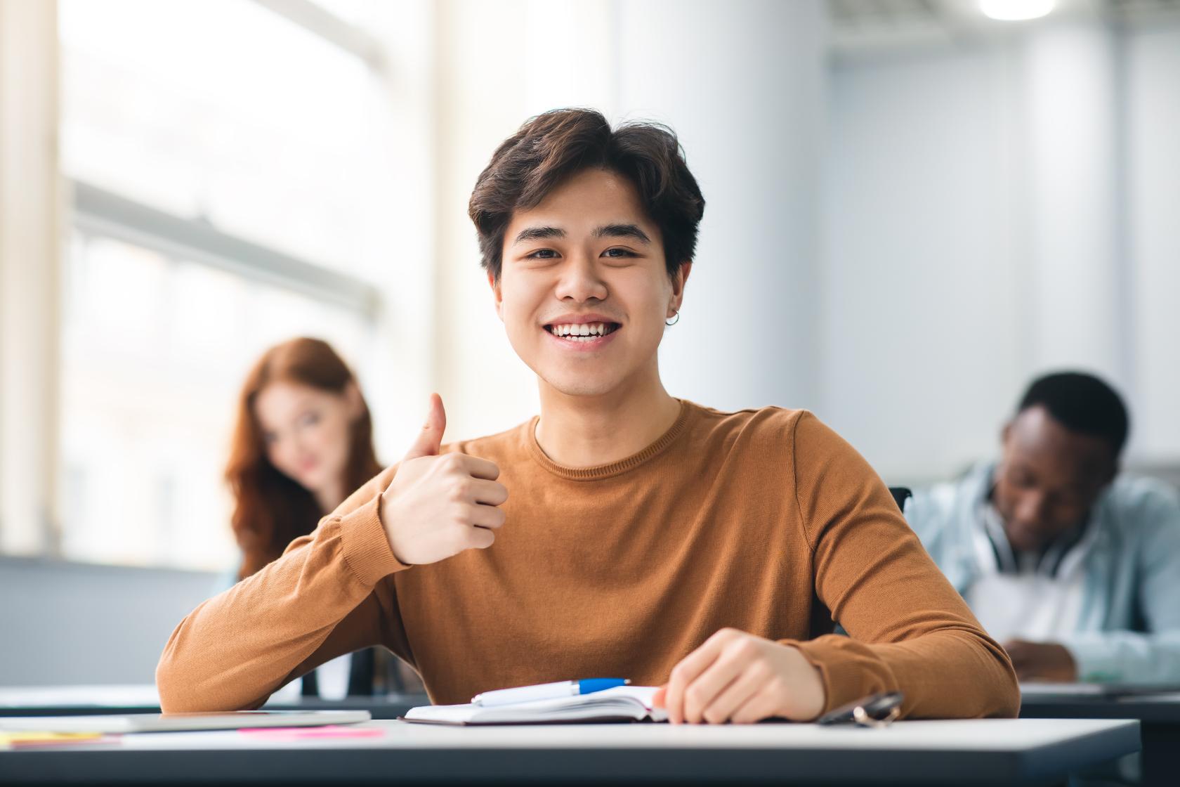 IELTS Exam Mastery student studying with notebook at ILC Hua Hin